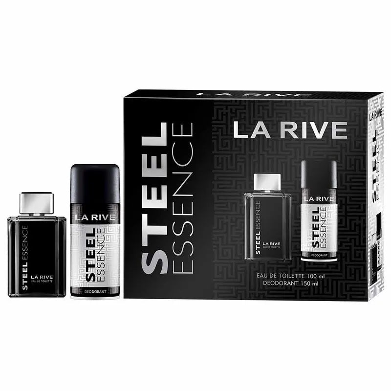 Kit La Rive Steel Essence – Perfume Masculino EDT + Desodorante Kit