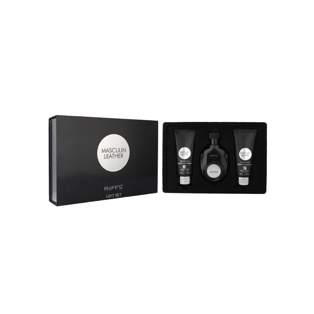 Riiffs Kit Masculin Leather Eau de Parfum Masculino + Shower Gel + Body Lotion