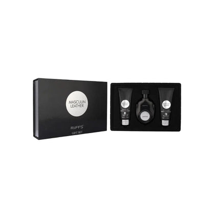 Riiffs Kit Masculin Leather Eau de Parfum Masculino + Shower Gel + Body Lotion