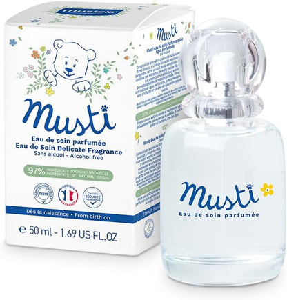 Musti Perfume Suave Mustela Bebê, Perfume Infantil, 97% de ingredientes de origem natural, 50ml, Mustela Bebê, 50 Ml