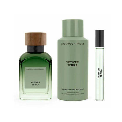 Coffret Adolfo Dominguez Kit Vetiver Terra Eau de Parfum Masculino + Desodorante + Travel