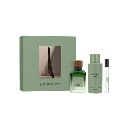 Coffret Adolfo Dominguez Kit Vetiver Terra Eau de Parfum Masculino + Desodorante + Travel