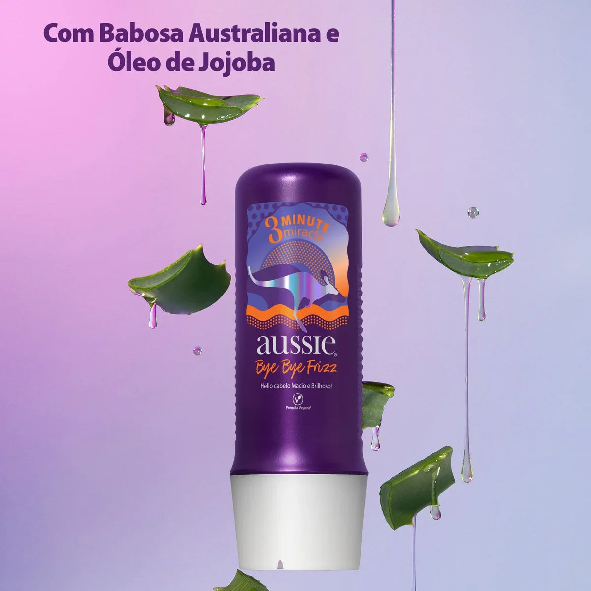 Creme de Tratamento Ausssie 3 Minute Miracle Bye Bye Frizz Óleo De Jojoba E Babosa Australiana 236 ml