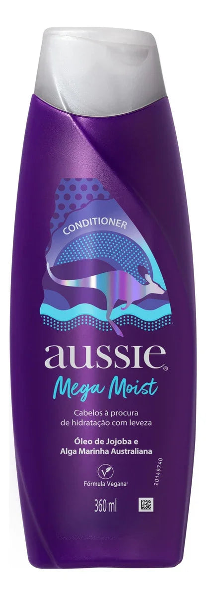 Condicionador Aussie Mega Moist Óleo de Jojoba e Alga Marinha Australiana 360 ml