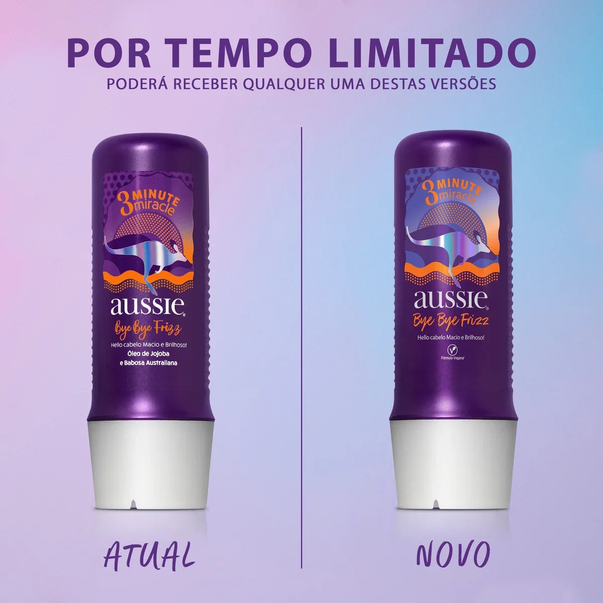 Creme de Tratamento Ausssie 3 Minute Miracle Bye Bye Frizz Óleo De Jojoba E Babosa Australiana 236 ml