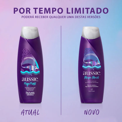 Condicionador Aussie Mega Moist Óleo de Jojoba e Alga Marinha Australiana 360 ml
