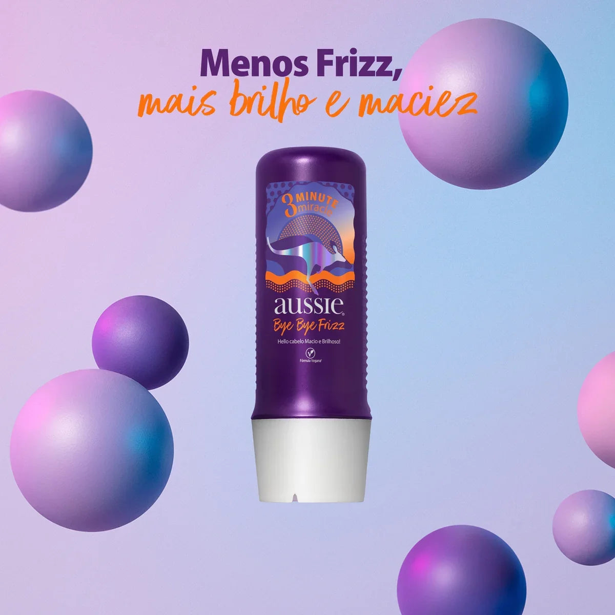 Creme de Tratamento Ausssie 3 Minute Miracle Bye Bye Frizz Óleo De Jojoba E Babosa Australiana 236 ml