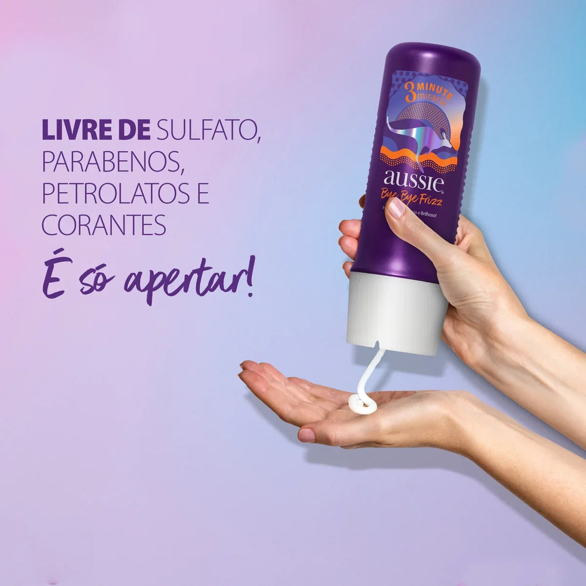 Creme de Tratamento Ausssie 3 Minute Miracle Bye Bye Frizz Óleo De Jojoba E Babosa Australiana 236 ml