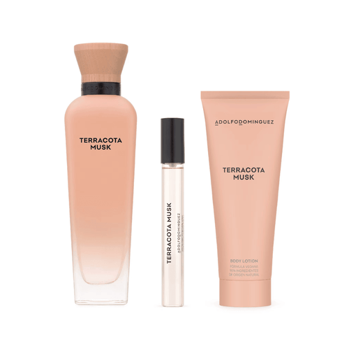 Coffret Adolfo Dominguez Kit Terracota Musk Eau de Parfum Feminino + Travel Size + Body Lotion