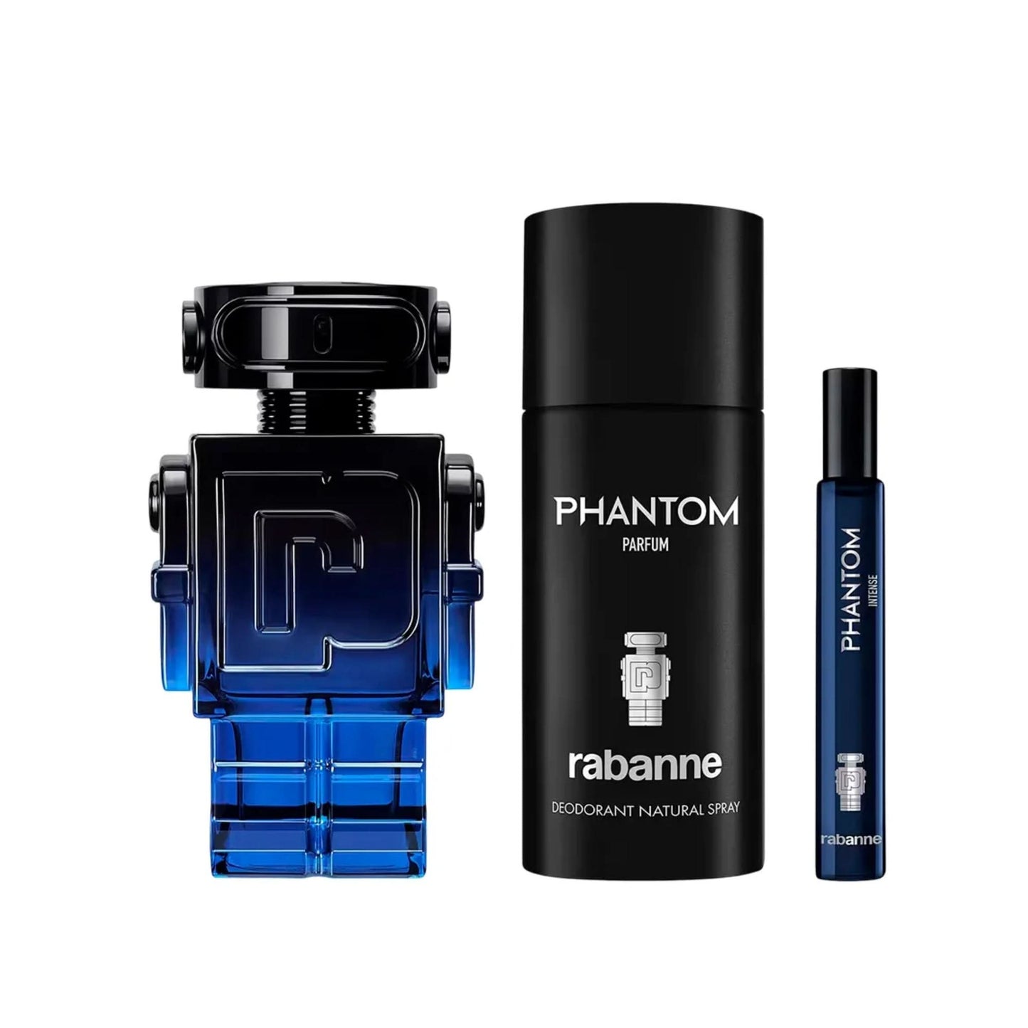 Kit Coffret Rabanne Phantom Masculino Intense Eau de Parfum 100ml + Deodorant 150ml + Tavel 10ml